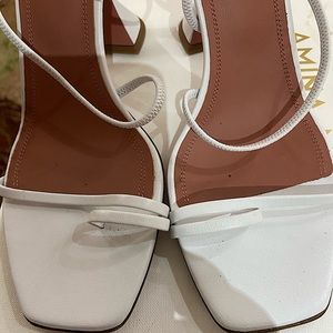 Amina muaddi shoes white sz 39